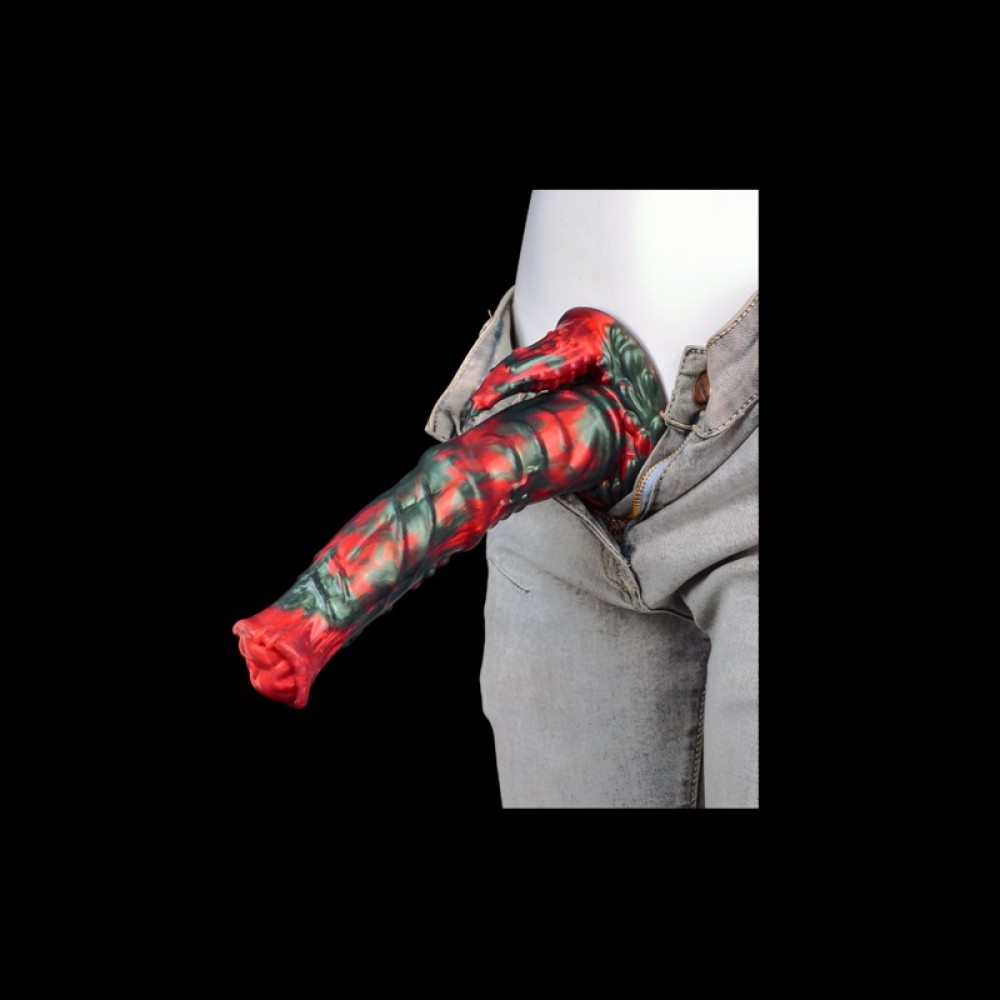 Bowen Realistic Dildo, Black Flame Design