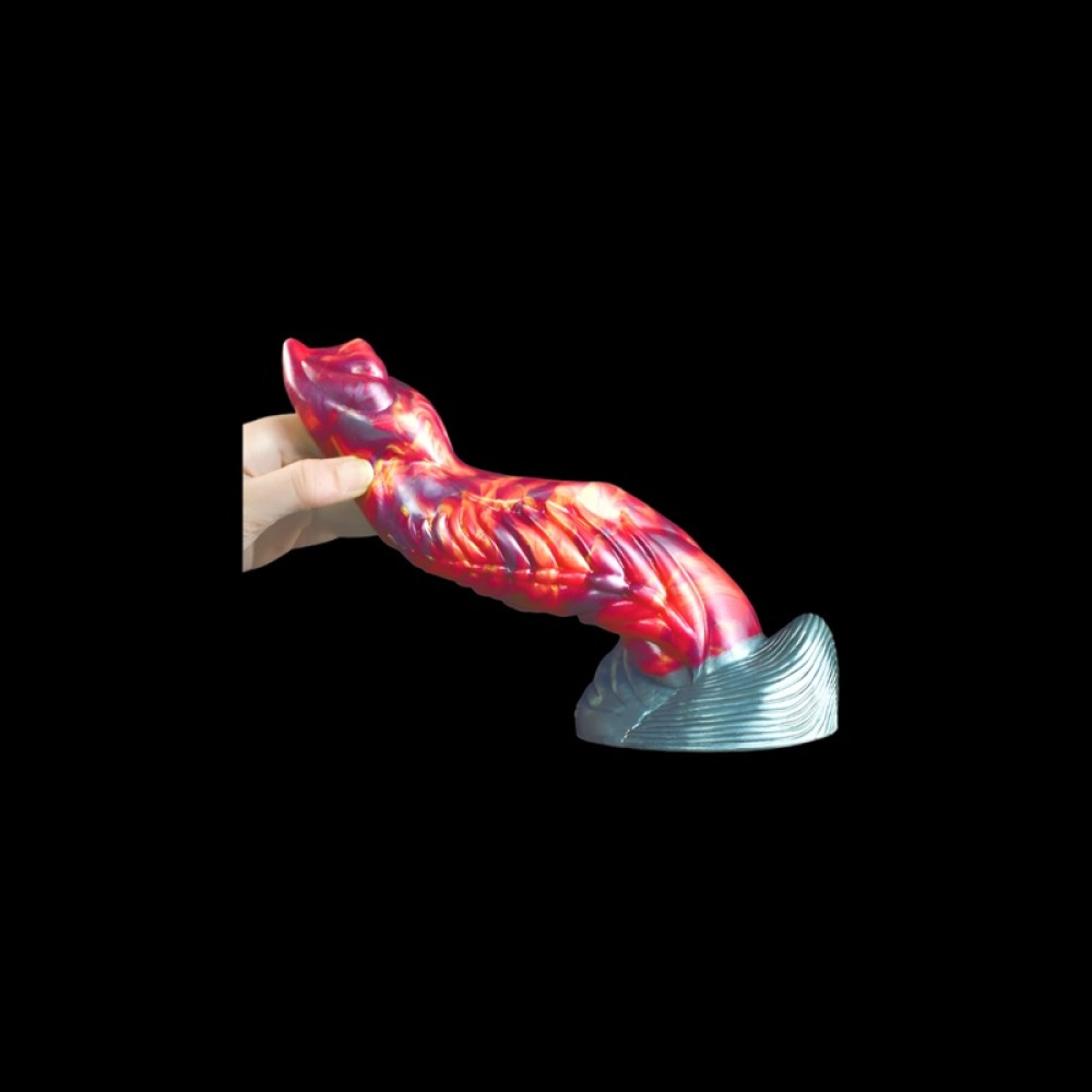 Curved Draconic Ribbed Pleasure Dildo